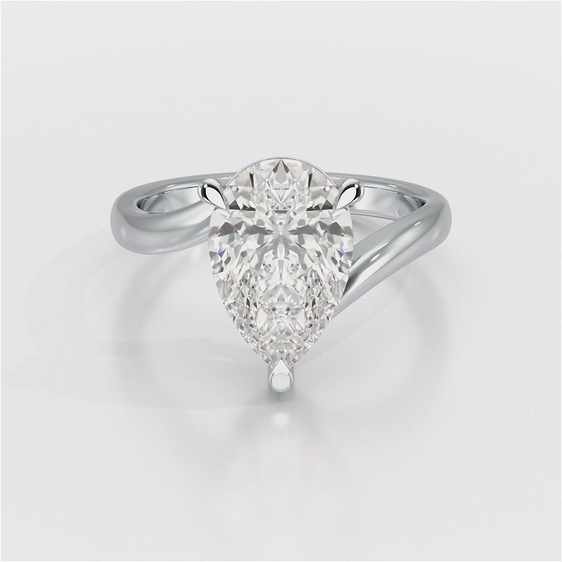 3 CT Pear Cut Solitaire Lab Diamond Ring