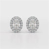 1.32 CT Lab Diamond Oval Cut Stud Earrings