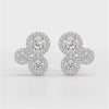 2.30 CT Trio Halo Round Cut Diamond Stud Earrings
