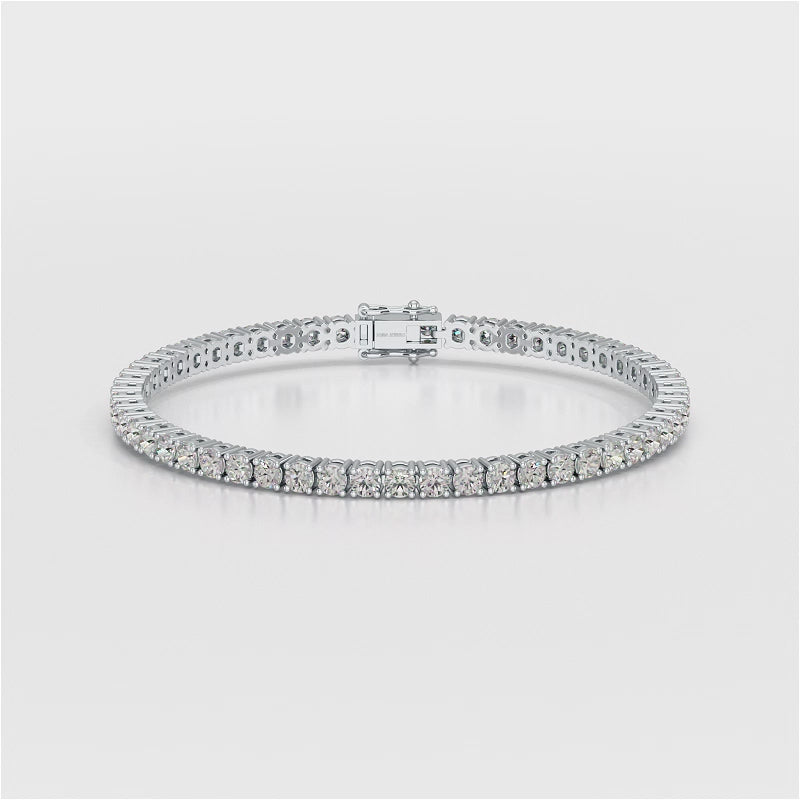 3.5 CT Round cut Lab Diamond Tennis Bracelet