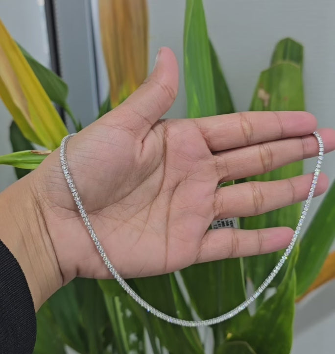 6.50 CT Round Cut Diamond Tennis Necklace (Ready for Delivery)