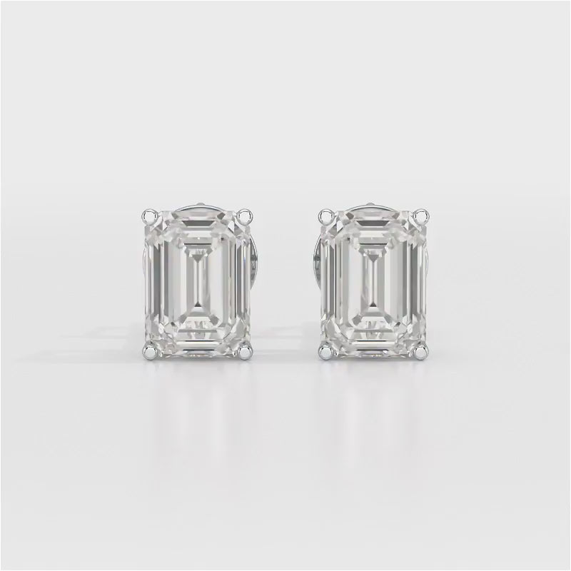 1 Ct Emerald Pair Solitaire Lab Diamond Earrings