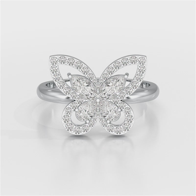 0.8 CT Classic Butterfly Lab Diamond Ring