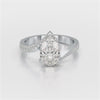 2.55 CT Pear Cut Twisted Ring with Round Diamonds