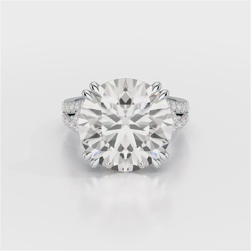 12.75 CT Round Cut Solitaire Lab Diamond Ring
