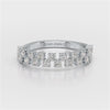 0.7 CT Half Eternity Ring with Two Layer Round Cut Lab Diamonds