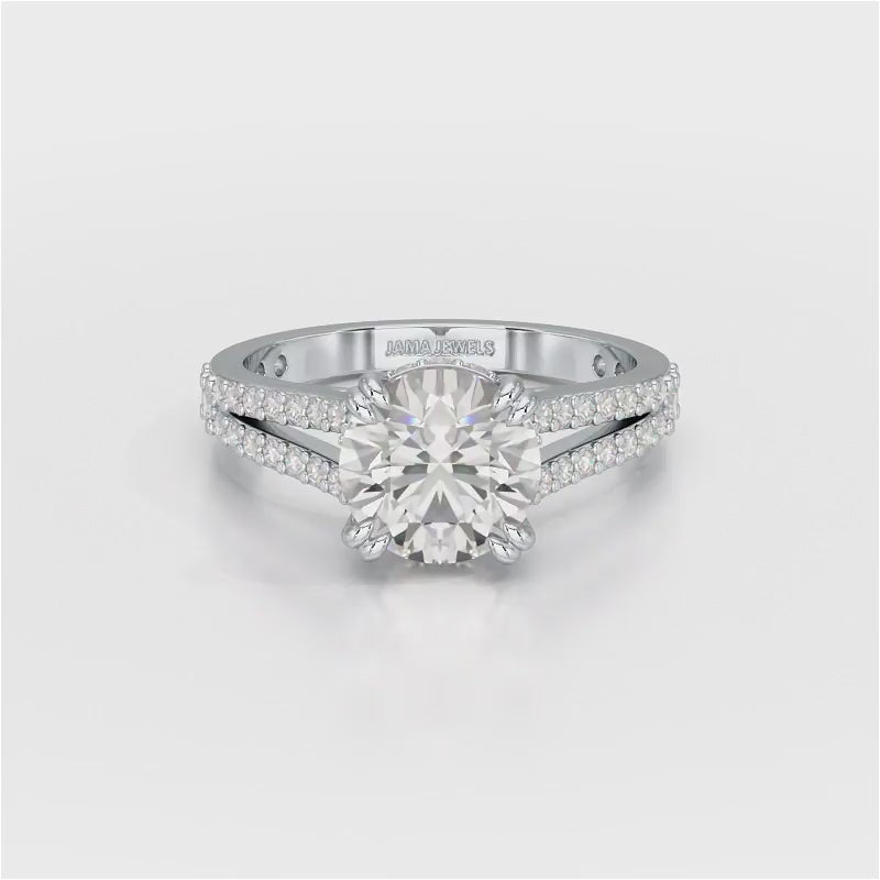 2.65 CT Round Cut Hidden Halo Lab Diamond Ring