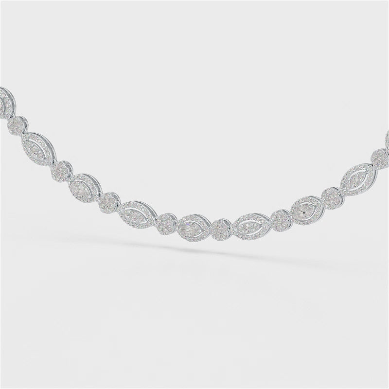 4.53 CT Marquise Cut Lab Diamond Necklace