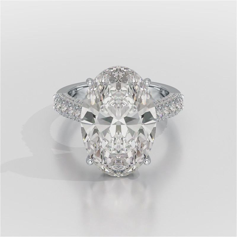 12 Carat Oval Cut Lab Diamond Ring