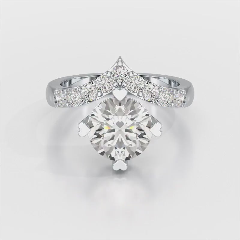 3.02 CT Round Cut Classic Lab Diamond Ring