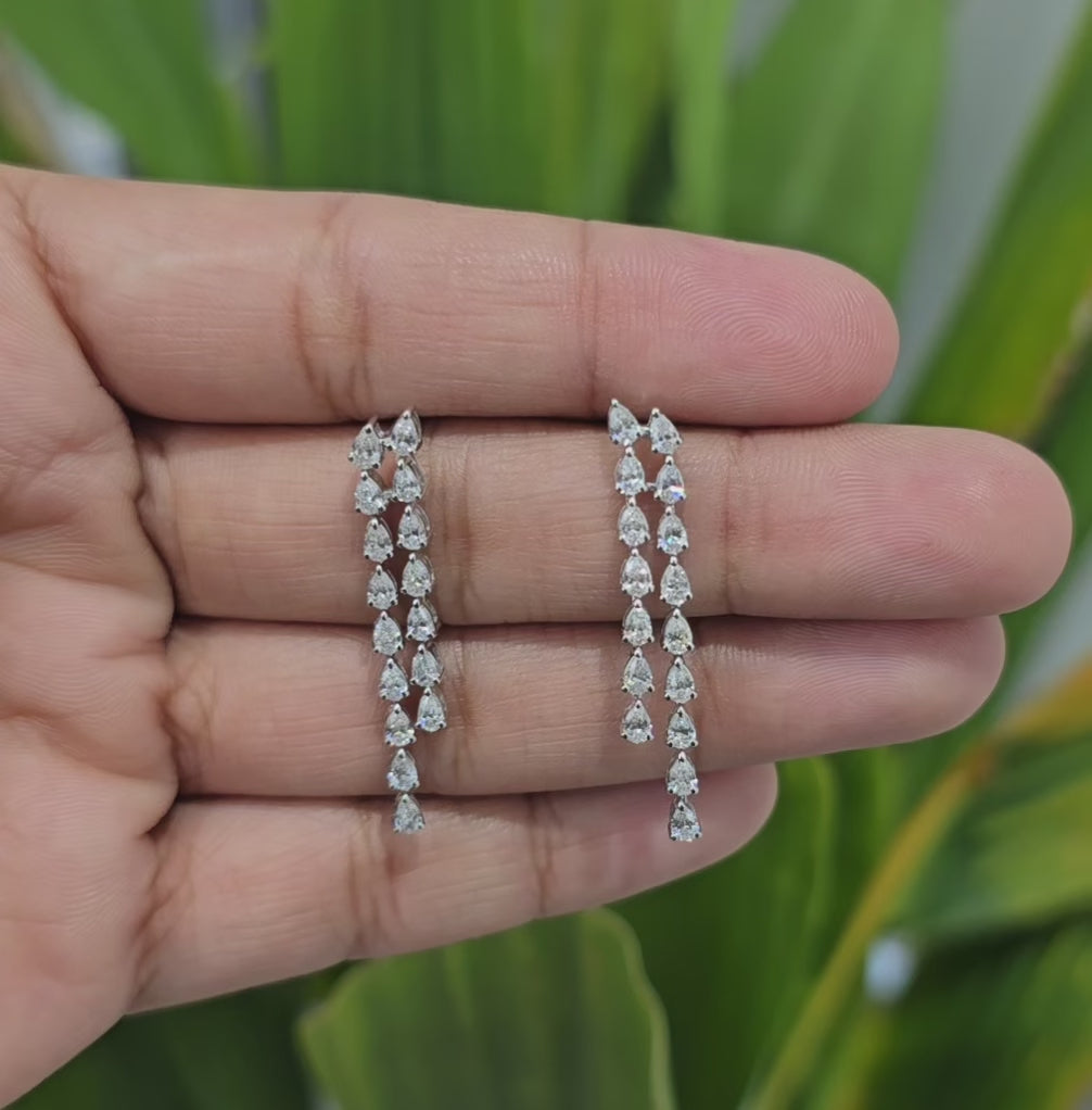 1.55 CT Pear Cut Lab Grown Diamond Dangle Earring (Ready for Delivery)