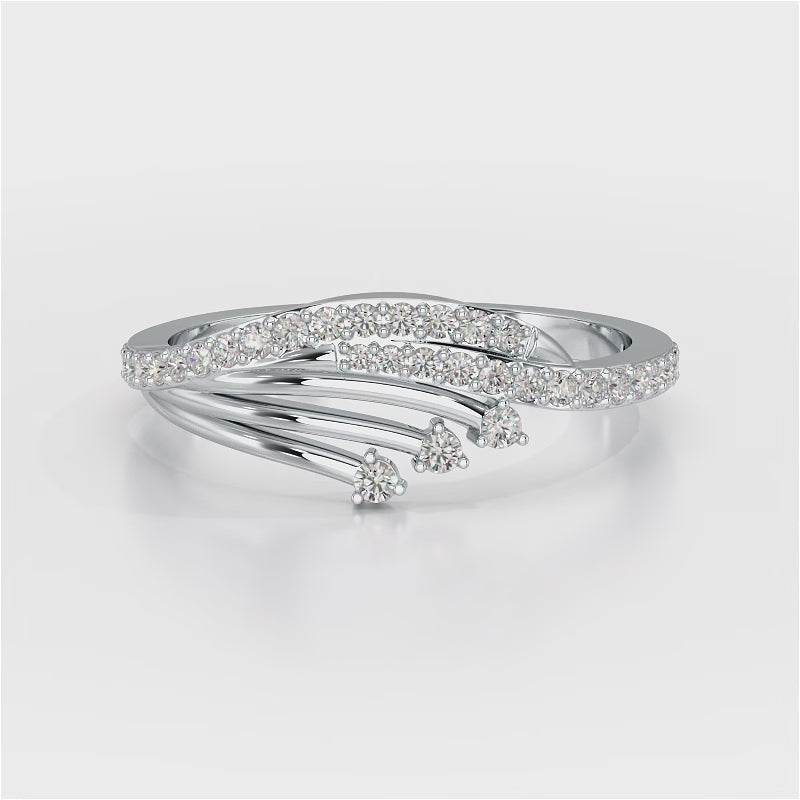 0.30 CT Round Cut Lab Diamond Bypass Ring