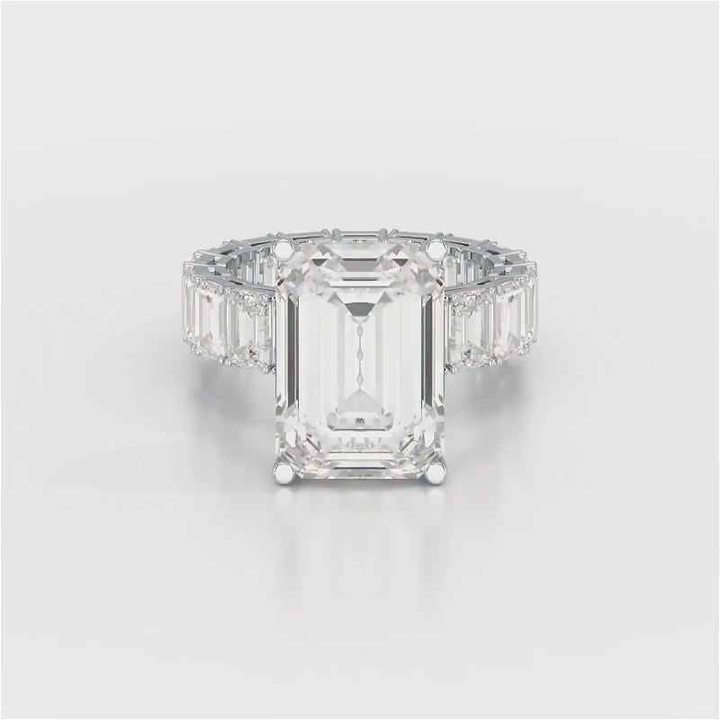 18.42 CT Emerald Cut Lab Diamond Solitaire Ring