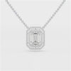 11.43 CT Emerald Cut Halo Lab Diamond Pendant