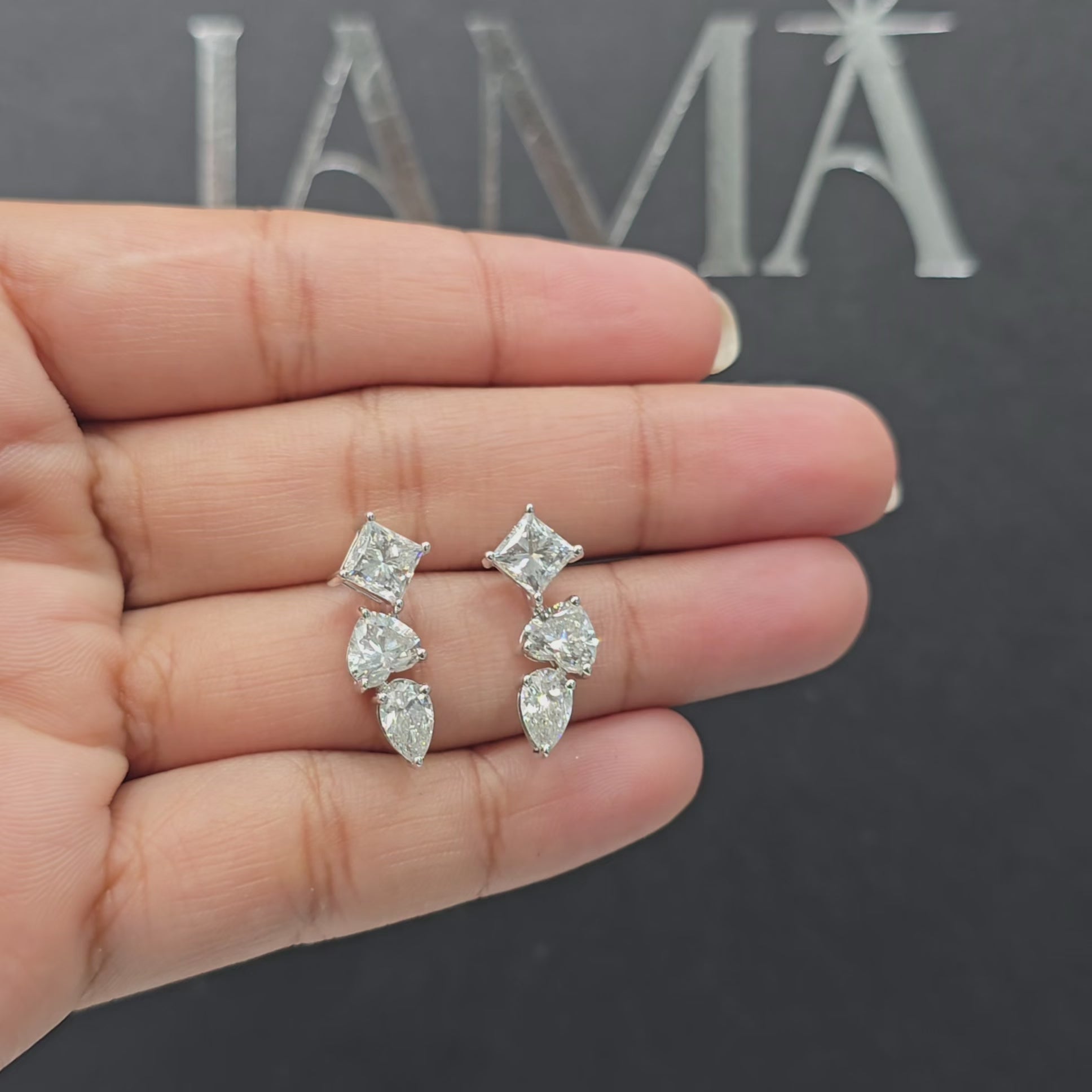 4.40 CT Multi Shape Lab Grown Diamond Drop Earring (Ready for Delivery)