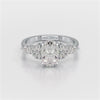 2 CT Oval Shaped Round Lab Diamond Ring
