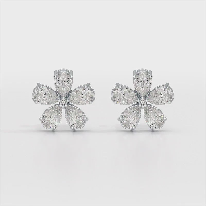 1.82 CT Lab Diamond Pear Cut Stud Earrings