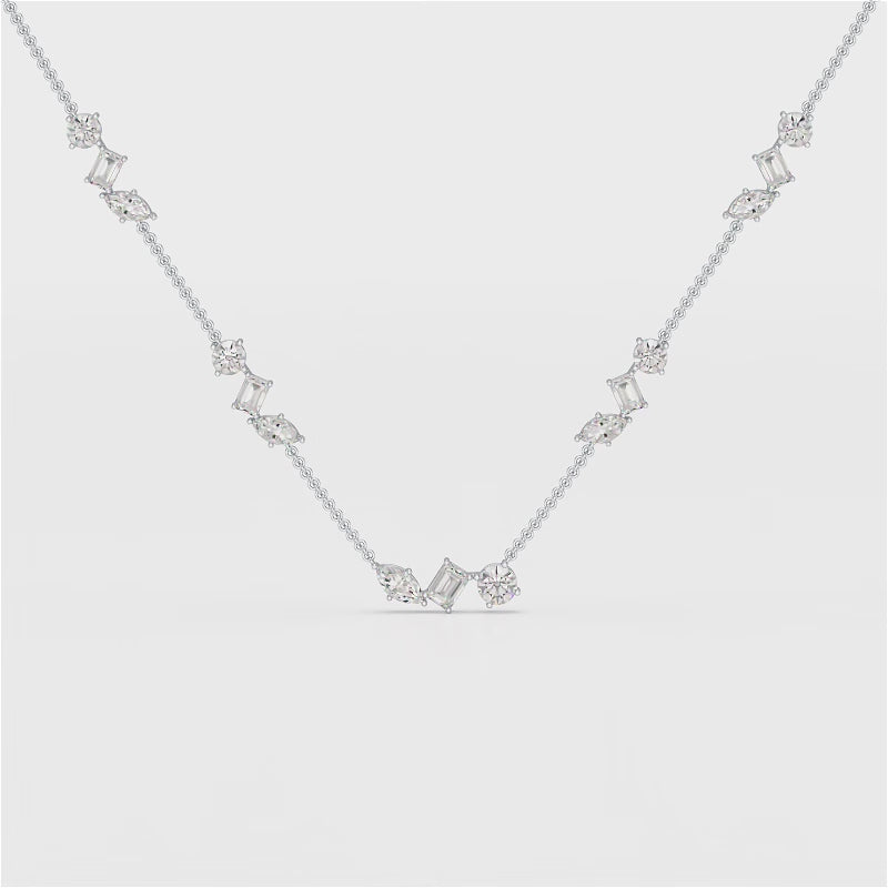 11 CT Lab Diamond Round Cut Chain Pendant