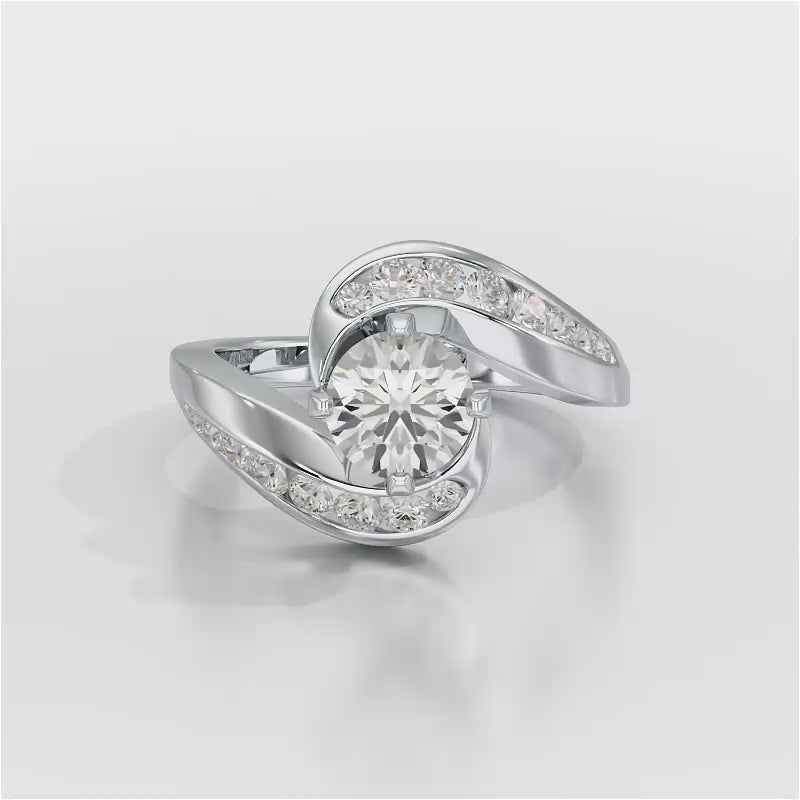Lab Diamond Twist Design 1.5 CT Engagement Ring