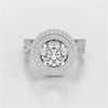 3 CT Round Cut Layered Halo Lab Diamond Ring