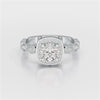 1.57 CT Cushion Cut Solitaire Halo Lab Diamond Ring