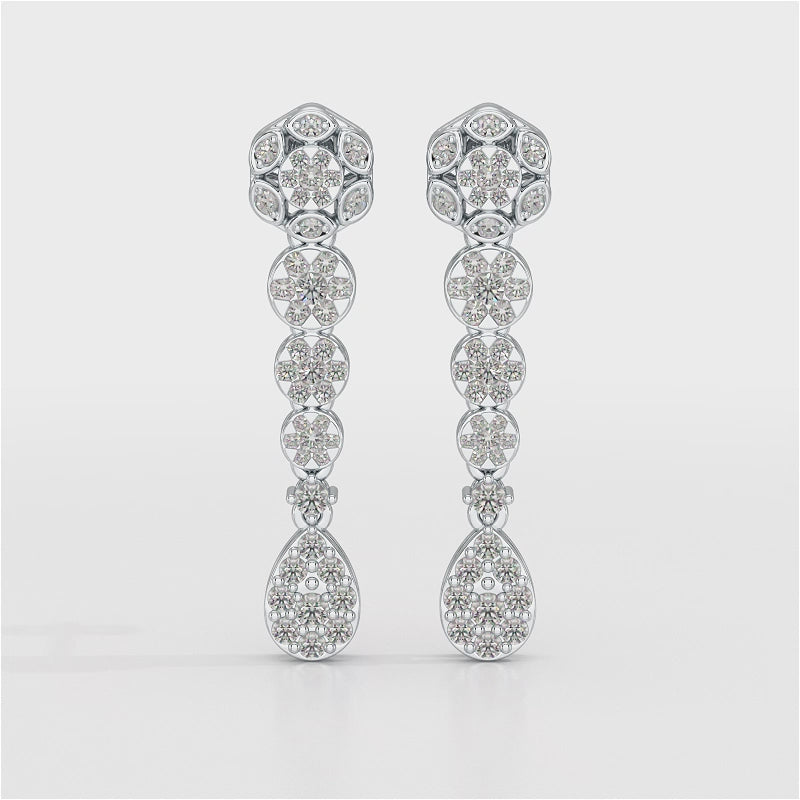 0.83 CT Lab Diamond Teardrop Dangle Earring