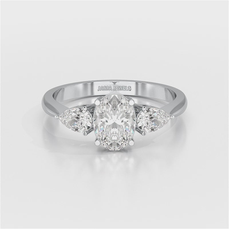 1.3 CT Three Stone Lab Diamond Ring