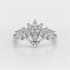 0.95 CT Cluster Ring with Marquise & Round Cut Lab Diamonds