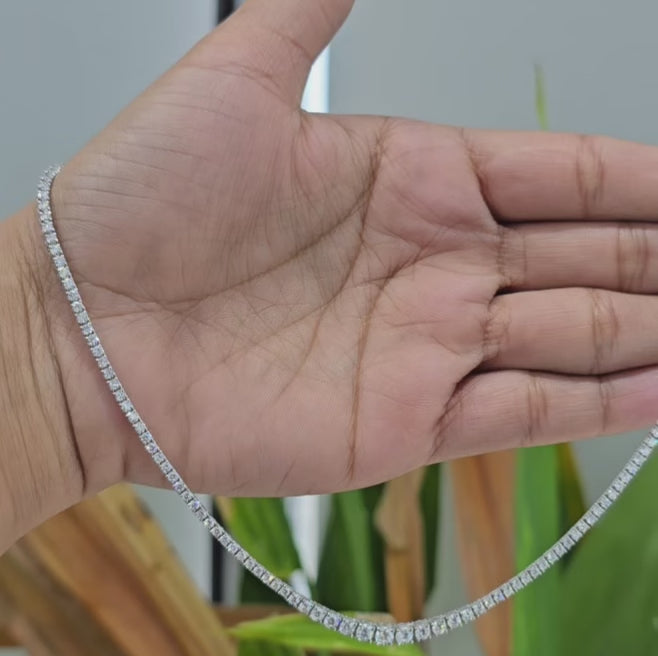 5.85 CT Round Diamond Tennis Necklace (Ready for Delivery)