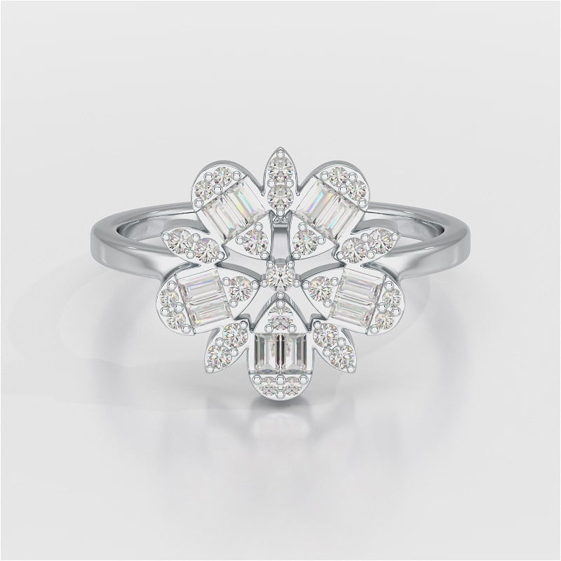 Baguette Cut 0.5 CT Lab Diamond Ring