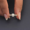 1.55 CT Solitaire Ring with Heart and Round Cut Side Diamonds