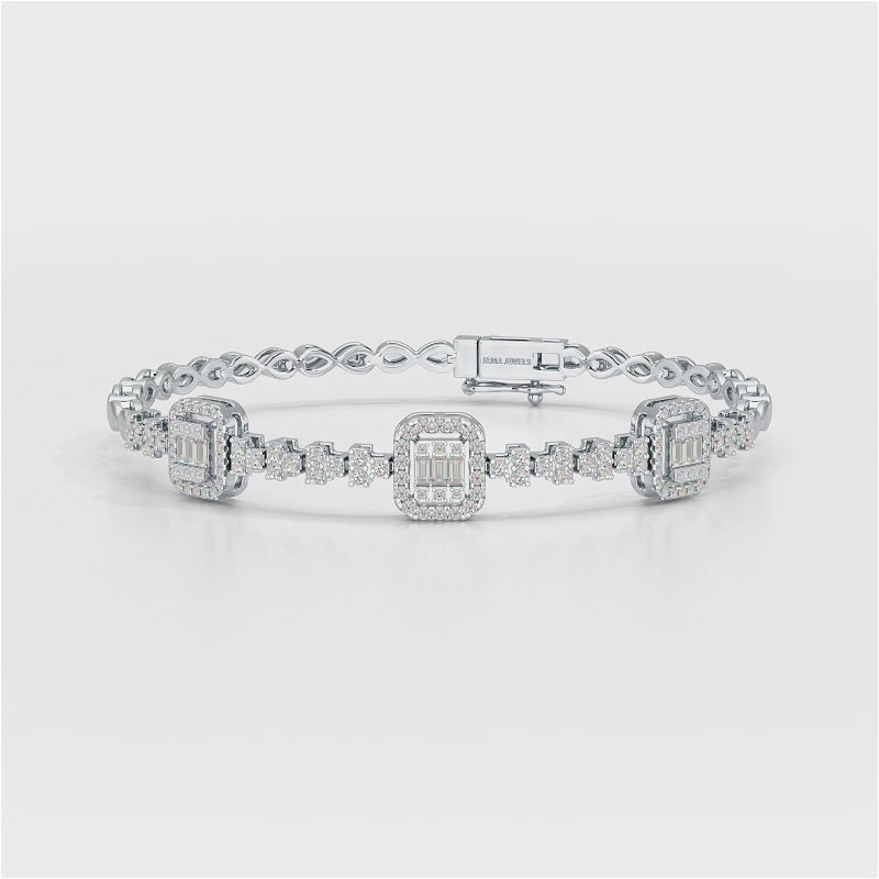1.13 CT Baguette Cut Lab Diamond Bracelet