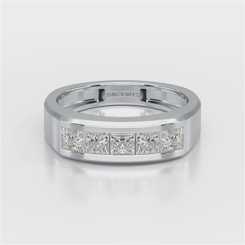 1.4 CT Princess Cut Lab Diamond Men's Ring