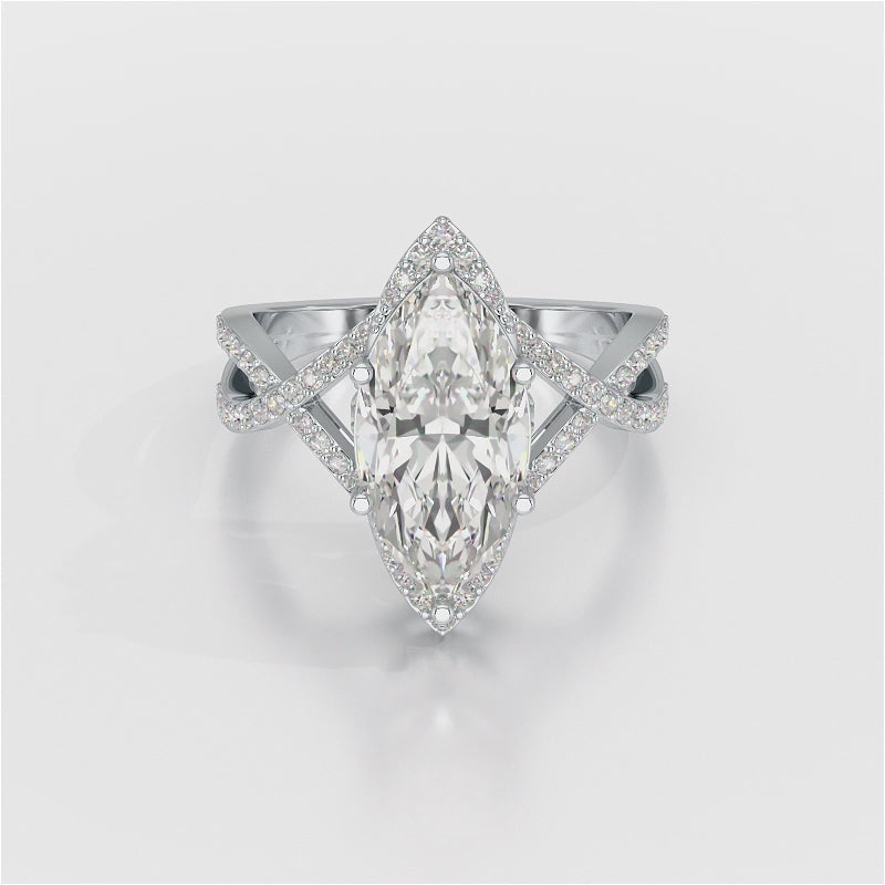 3.5 CT Marquise Cut Lab Diamond Ring