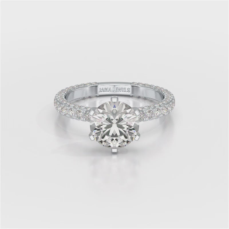 3.15 CT Round Cut Lab Diamond Ring