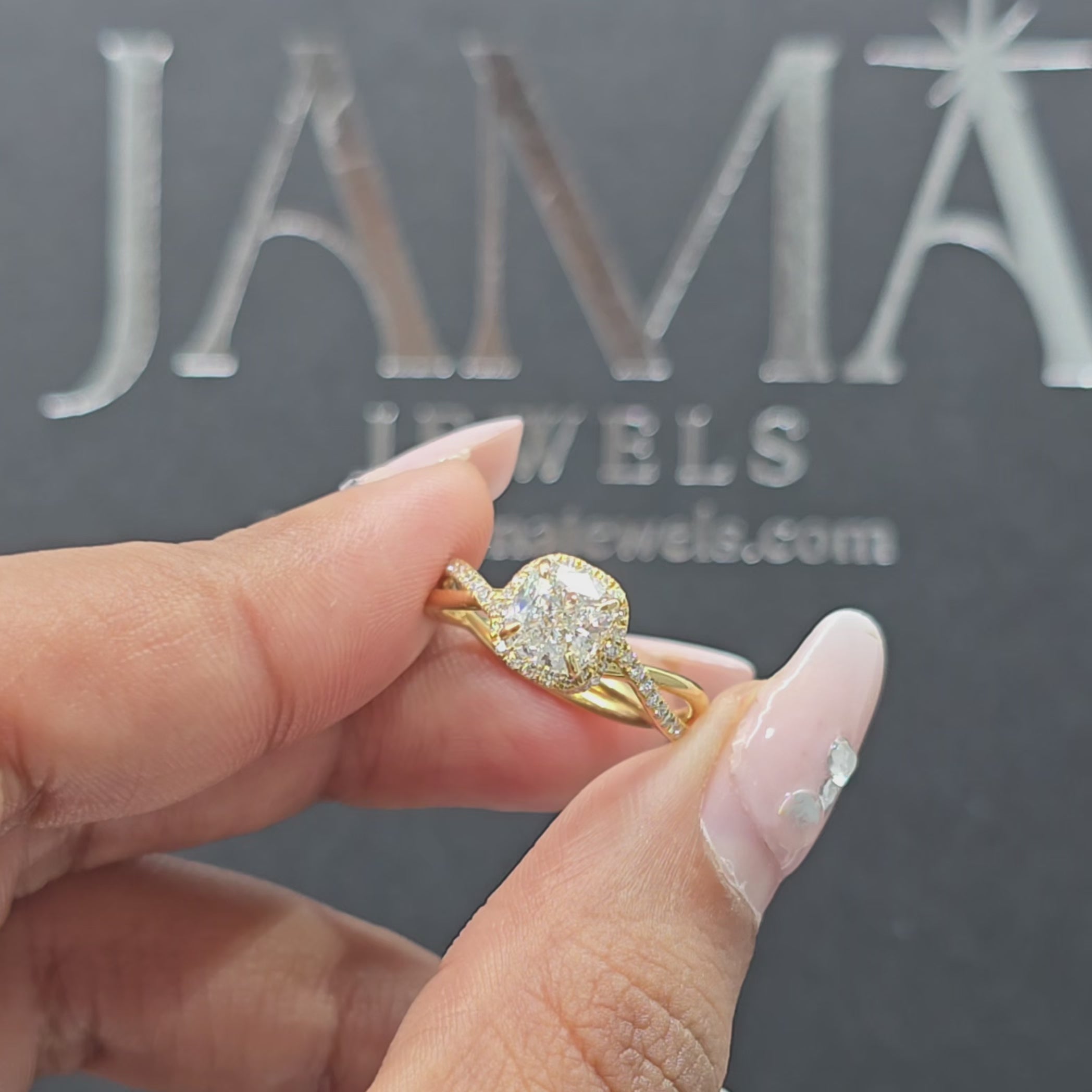 1.30 CT Lab Diamond Cushion Cut Infinity Ring (Ready for Delivery)