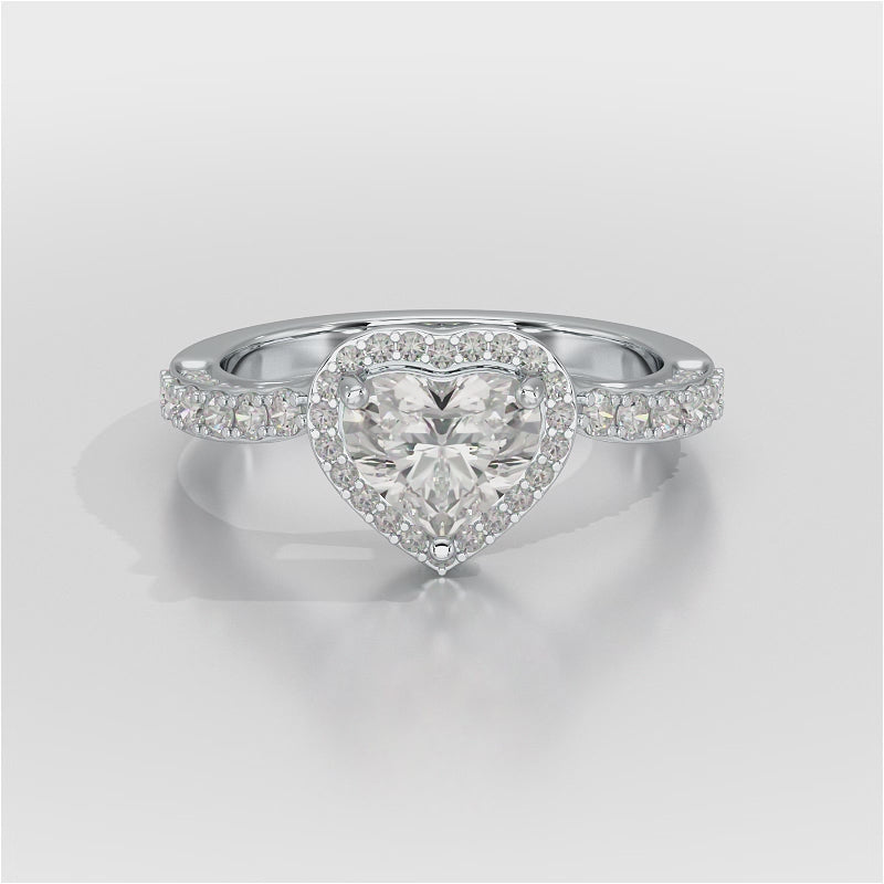 1.73 CT Heart Cut Lab Diamond Engagement Ring