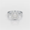 1.61 CT Cushion Cut Halo Lab Diamond Ring