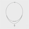 Lab Diamond 2.9 CT Two Layered Necklace