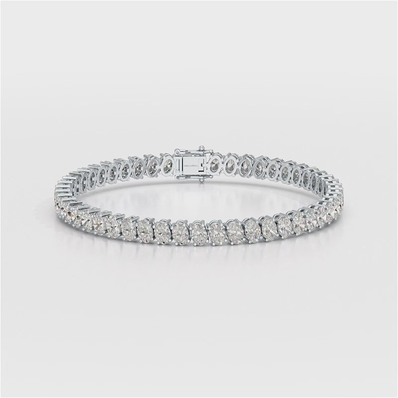 11.70 CT Oval Lab Grown Diamond Tennis Bracelet