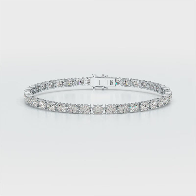 7.40 CT Oval Cut Diamond Tennis Bracelet