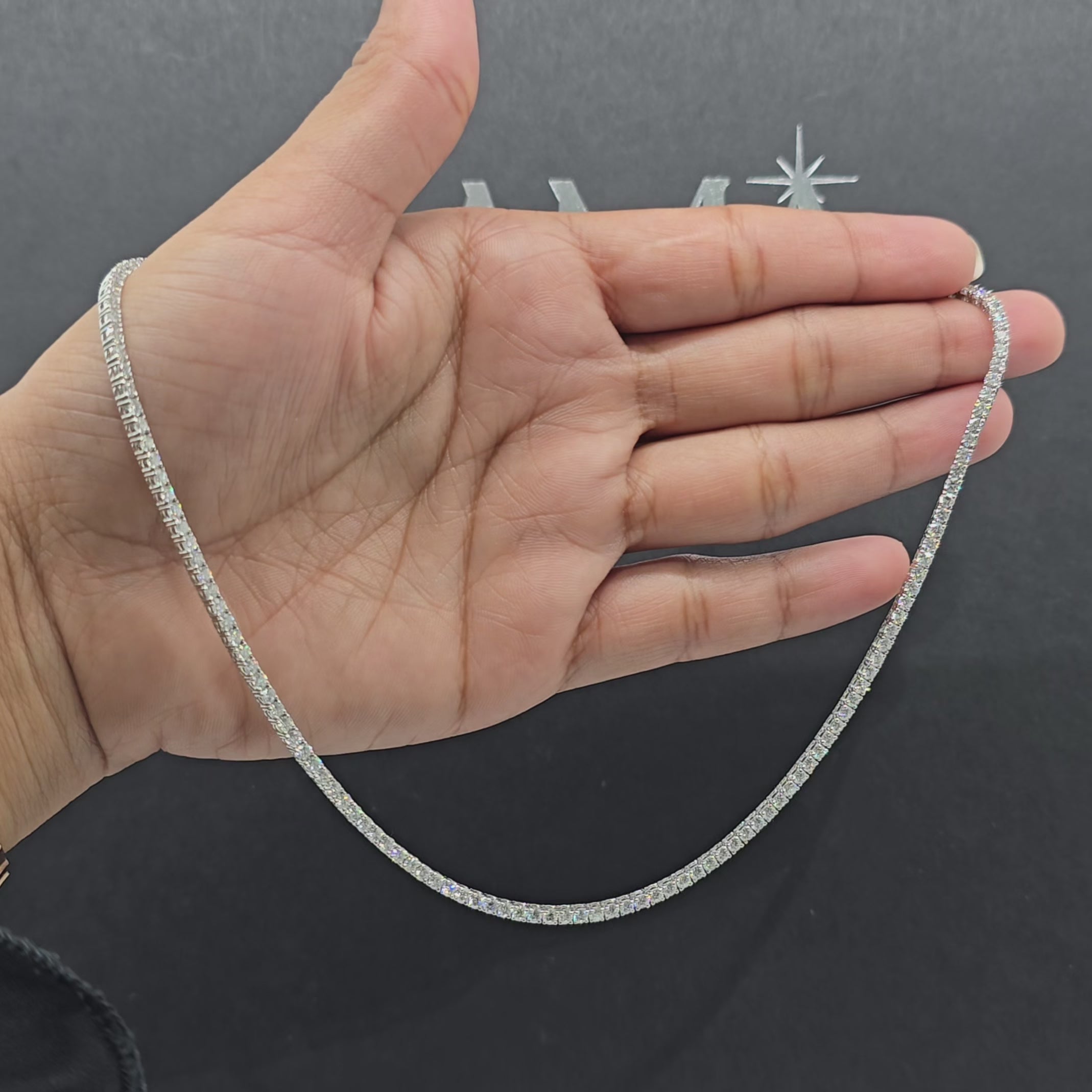 8.45 CT Round Cut Diamond Tennis Necklace (Ready for Delivery)