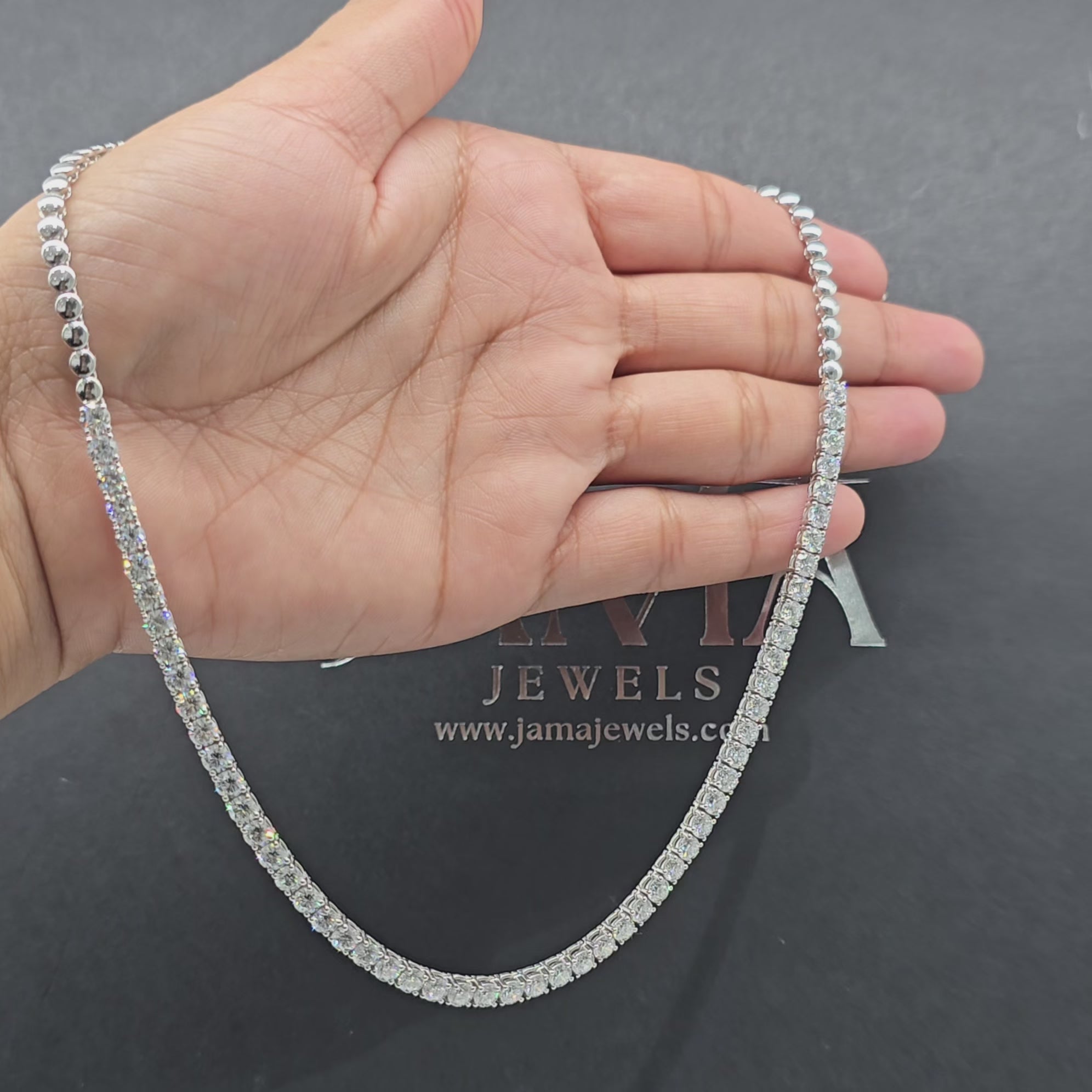 11.50 CT Round Cut Diamond Tennis Necklace (Ready for Delivery)