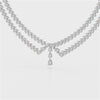 49.5 CT Lab Diamond Pear Cut Two Layer Necklace