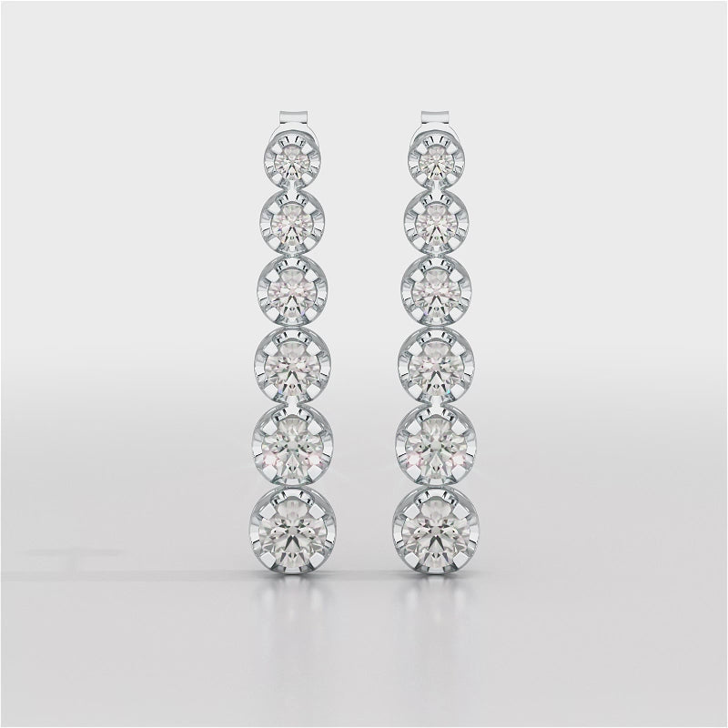 2.8 CT Lab Diamond Bridal Drop Dangle Earrings
