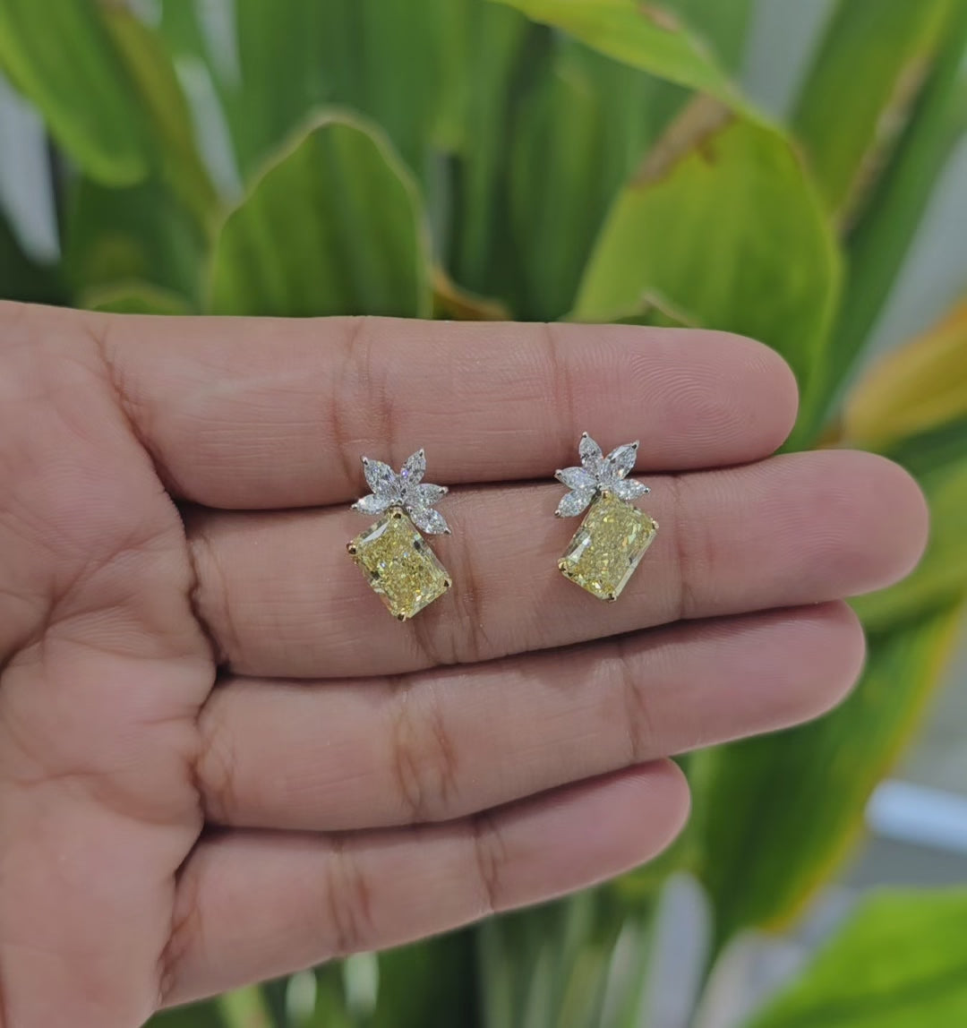 4.75 CT Marquise and Radiant Cut Lab Diamond Drop Earring (Ready for Delivery)