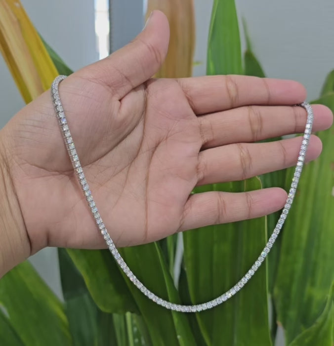 10.10 CT Round Cut Lab Diamond Tennis Necklace (Ready for Delivery)