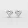 Heart Shape Solitaire Lab Diamond Stud Earrings