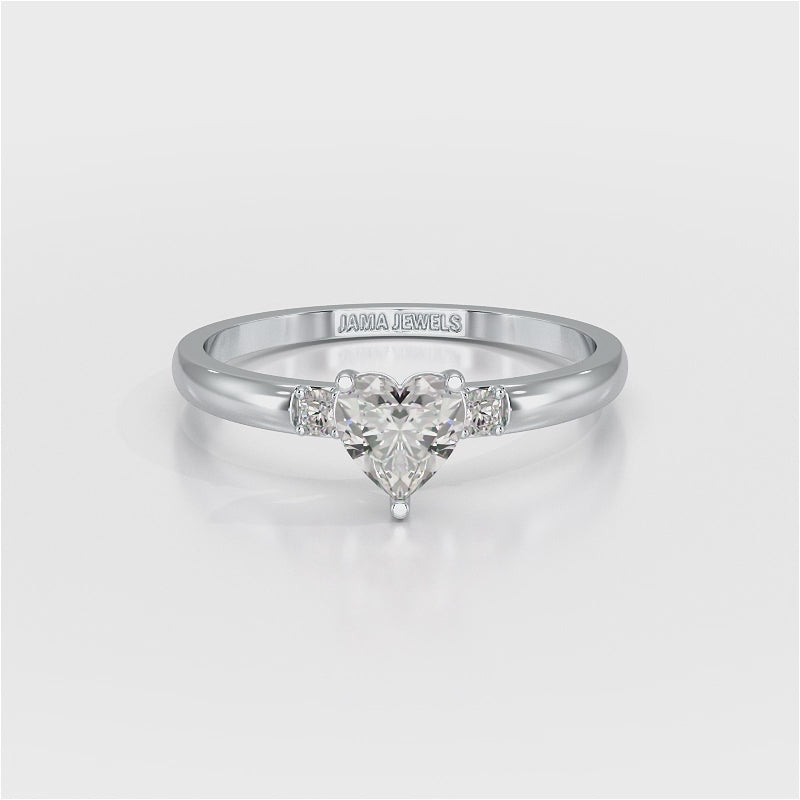 0.68 CT Heart Shaped Lab Diamond Ring