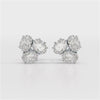 3 CT Lab Diamond Pear Cut Three Stone Earrings